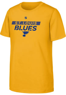 St Louis Blues Youth Gold Apro Wordmark Short Sleeve T-Shirt