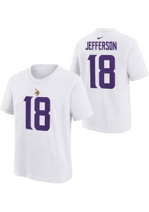 Justin Jefferson Minnesota Vikings Youth White NN Player Tee