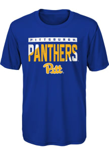 Boys Blue Pitt Panthers Engaged Dri Tek Short Sleeve T-Shirt