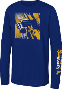 St Louis Blues Youth Blue Half and Half Long Sleeve T-Shirt