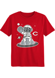 Cincinnati Reds Boys Red Space Ball Short Sleeve T-Shirt