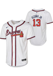 Ronald Acuna Jr  Nike Atlanta Braves Youth White Home Limited Jersey