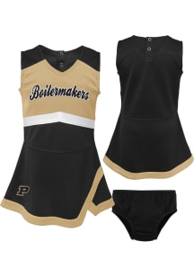 Girls Black Purdue Boilermakers Cheer Captain Cheer Dress Set