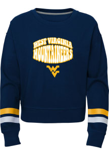 West Virginia Mountaineers Girls Blue 70s Show Long Sleeve Sweatshirt