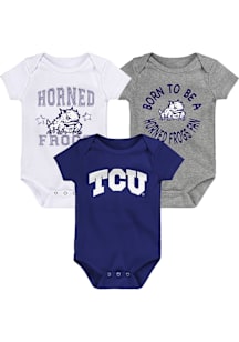 TCU Horned Frogs Baby Purple Born to Be 3pk One Piece