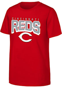 Cincinnati Reds Youth Red On The Block Short Sleeve T-Shirt