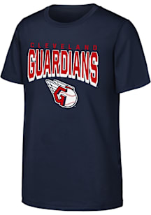 Cleveland Guardians Youth Navy Blue On The Block Short Sleeve T-Shirt
