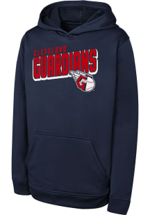 Cleveland Guardians Youth Navy Blue Cyber Punk Long Sleeve Hoodie