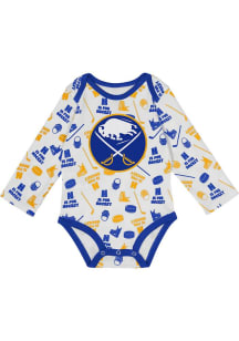 Buffalo Sabres Baby White Quick Learner Long Sleeve One Piece