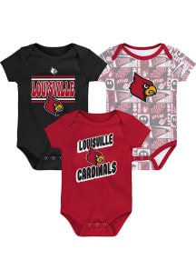 Louisville Cardinals Baby Red Sunday Commics 3PK SS Design One Piece