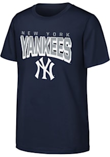 New York Yankees Youth Navy Blue On The Block Short Sleeve T-Shirt