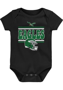 Philadelphia Eagles Baby Black Play Day Short Sleeve One Piece