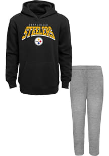 Pittsburgh Steelers Toddler Black Dynamic Duo Set Top and Bottom