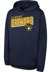 Milwaukee Brewers Youth Navy Blue Cyber Punk Long Sleeve Hoodie