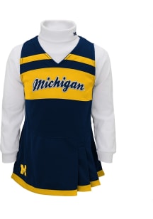 Girls Navy Blue Michigan Wolverines Jumper Cheer Set