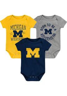 Baby Navy Blue Michigan Wolverines Born To Be One Piece Set