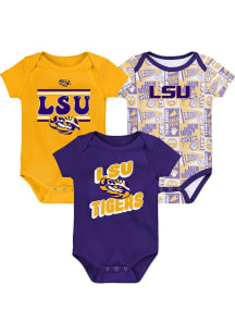 LSU Tigers Baby Purple Sunday Commics 3PK SS One Piece