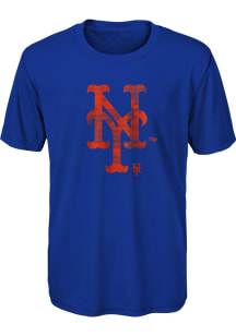 New York Mets Youth Blue Big Deal Short Sleeve T-Shirt