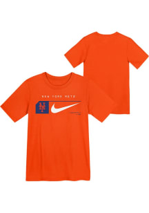 Nike New York Mets Boys Orange Team Swoosh Short Sleeve T-Shirt