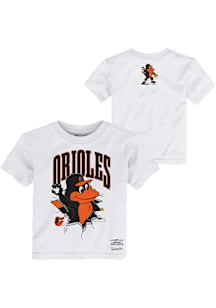Mitchell and Ness Baltimore Orioles Toddler White Breakout Short Sleeve T-Shirt
