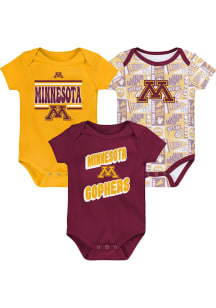 Baby Red Minnesota Golden Gophers Sunday Commics 3PK SS One Piece Set