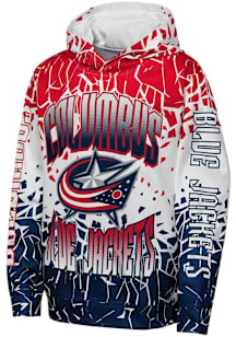 Columbus Blue Jackets Youth Navy Blue Frozen Frenzy Long Sleeve Hoodie