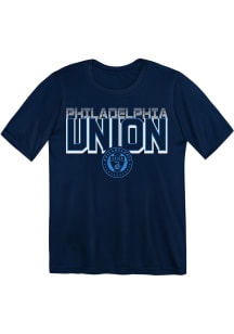 Philadelphia Union Boys Navy Blue Fade To Black Short Sleeve T-Shirt