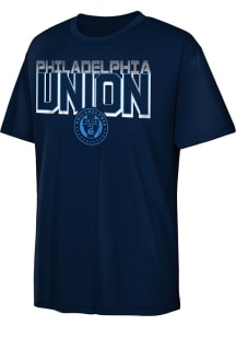 Philadelphia Union Youth Navy Blue Fade To Black Short Sleeve T-Shirt