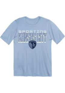 Sporting Kansas City Boys Light Blue Fade To Black Short Sleeve T-Shirt