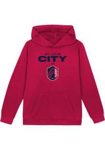 St Louis City SC Boys Red Cyber Punk Performance Long Sleeve Hooded Sweatshirt