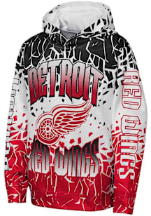 Detroit Red Wings Youth Red Frozen Frenzy Long Sleeve Hoodie