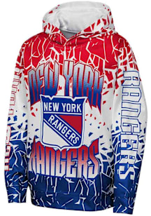 New York Rangers Youth Blue Frozen Frenzy Long Sleeve Hoodie