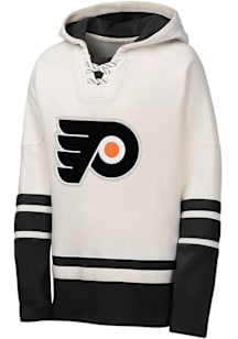 Philadelphia Flyers Youth White Ageless Away Long Sleeve Hoodie