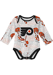 Philadelphia Flyers Baby White Chase The Dream Long Sleeve One Piece