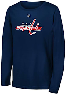 Washington Capitals Youth Navy Blue Primary Logo Long Sleeve T-Shirt