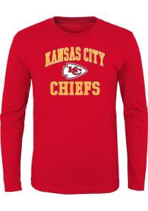 Kansas City Chiefs Boys Red #1 Design Long Sleeve T-Shirt