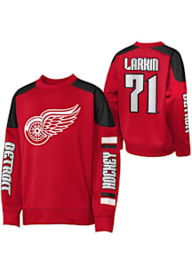 Dylan Larkin Detroit Red Wings Youth Red NN LS Crew Best Defense Player Tee