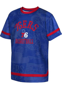 Philadelphia 76ers Youth Blue Getting Up Short Sleeve T-Shirt