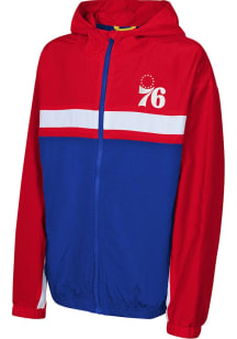 Philadelphia 76ers Youth Blue Headliner Light Weight Jacket