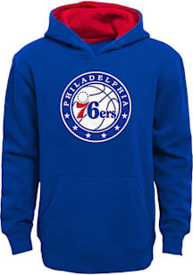 Philadelphia 76ers Boys Blue Prime Long Sleeve Hooded Sweatshirt
