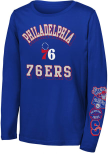 Philadelphia 76ers Youth Blue Up My Sleeve Long Sleeve T-Shirt