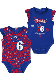 Philadelphia 76ers Baby Blue Happy Hearts Design Set One Piece