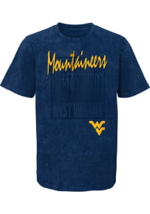 West Virginia Mountaineers Youth Blue Headliner Short Sleeve Fashion T-Shirt