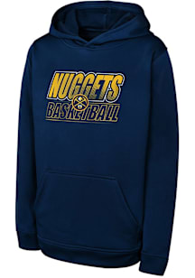 Denver Nuggets Youth Navy Blue Extra Point Long Sleeve Hoodie