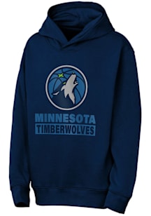 Minnesota Timberwolves Youth Navy Blue Back To Basics Long Sleeve Hoodie