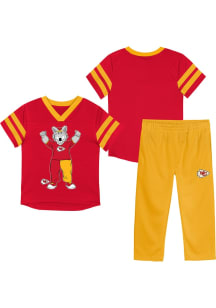 KC Wolf  Outer Stuff Kansas City Chiefs Toddler Red Mascot Red Zone Set Top and Bottom