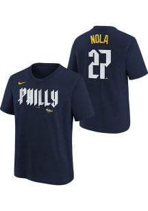 Aaron Nola Philadelphia Phillies Youth Navy Blue Fuse City Connect Player Tee