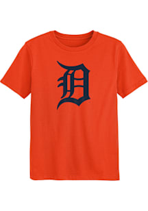 Detroit Tigers Boys Orange Primary Logo Short Sleeve T-Shirt