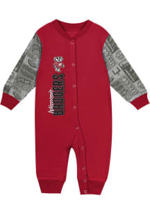 Wisconsin Badgers Baby Red Play Book Long Sleeve One Piece