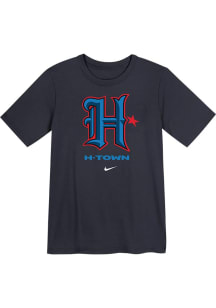 Nike Houston Texans Boys Navy Blue H-Town Primary Logo Short Sleeve T-Shirt